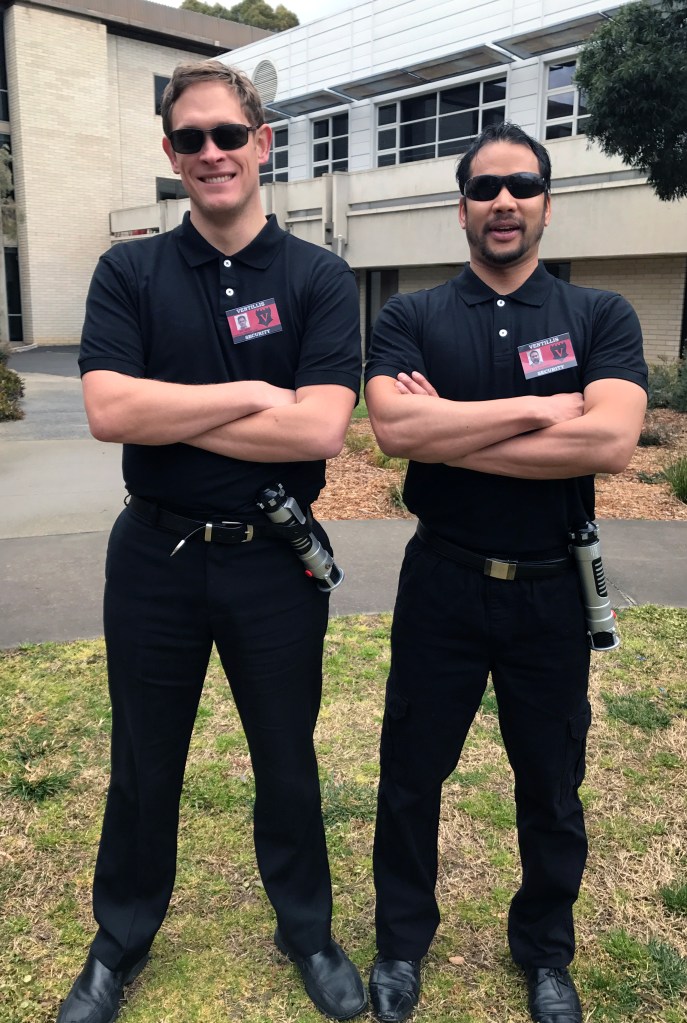 Deshawn Wattanatassi and Angus Yeates starring as Security Guards in Uni Man (2017)